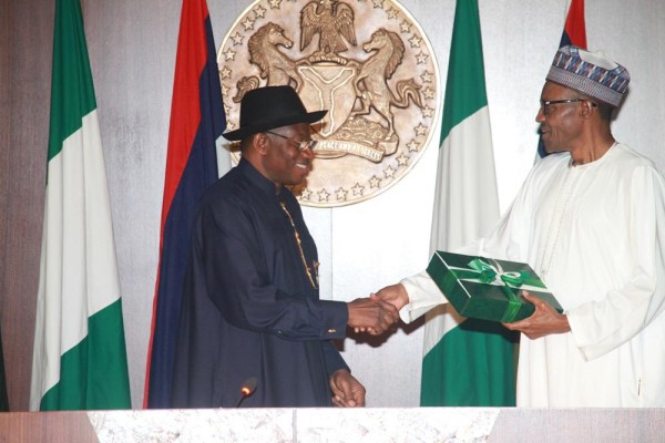 Photos from the presentation of Hand over notes from Jonathan to Buhari