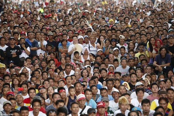 Traffic virtually grinds to a hault while Pacquiao stops, as do crime rates according to the police