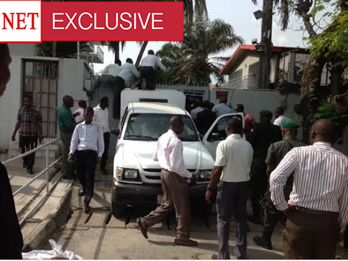 (Officials of NAFDAC swooped on Chocolat Royale and conducted a painstaking raid on products, leading them to eventually seal up the outfit. Photo: BellaNaija)