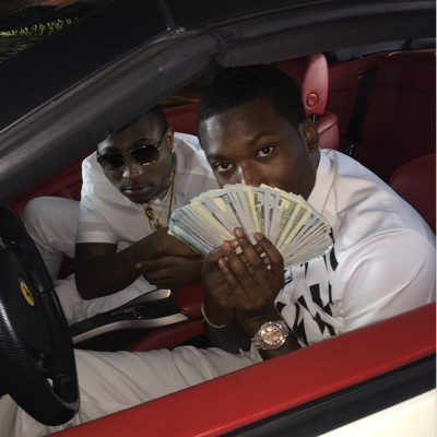 Davido and Meek Mill on set
