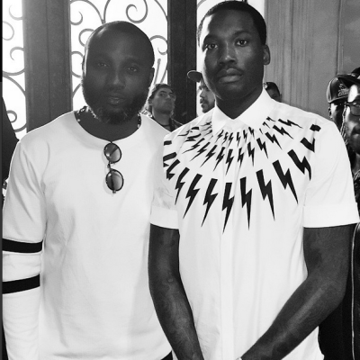 Davido's manager, Kamal Ajiboye and Meek Mill on set