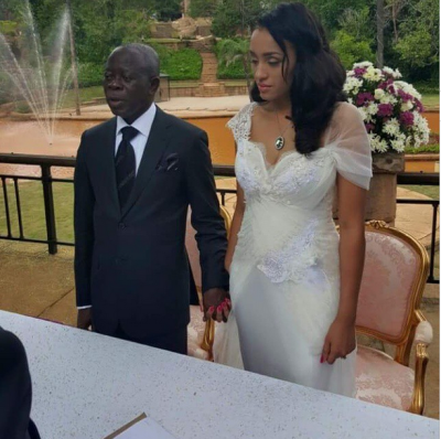 (Adams Oshiomole and his wife, Lara Fortes. Photo: Instagram)
