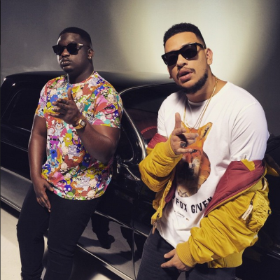(Wande Coal and AKA on set of 'Same Shit''. {Photo: Instagram)