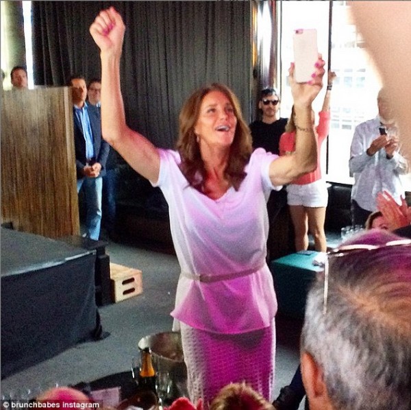 Caitlyn was seen rocking a white top and skirt at the 2015 Gay Pride Parade. Photo: Voss Events/Instagram