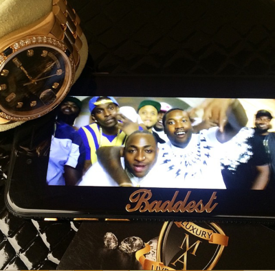 Davido gets custom made Rolex Wristwatch. Photo: Instagram)