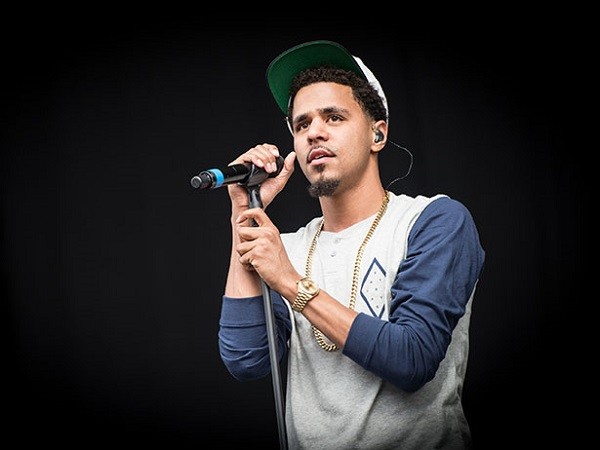BRISBANE, AUSTRALIA - JULY 05: J.Cole performs on the main stage at the Wireless festival Birmingham at Perry Park on July 5, 2014 in Brisbane, Australia. (Photo by Ollie Millington/Redferns via Getty Images)