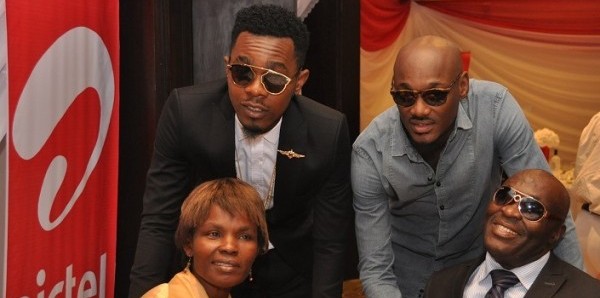 Airtel Brand Ambassadors, 2face and Patoranking with beneficiaries of Airtel Touching Lives Season 1