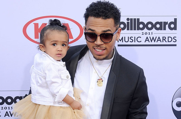 LAS VEGAS, NV - MAY 17: Singer Chris Brown and daughter Royalty arrive at the 2015 Billboard Music Awards at MGM Garden Arena on May 17, 2015 in Las Vegas, Nevada. (Photo by Gregg DeGuire/WireImage)