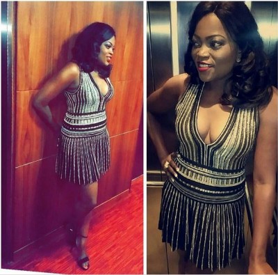 Funke Akindele puts cleavage on display. Photo: Funke Akindele/Instagram