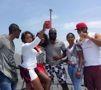 Ruth Kadiri, Yul Edochie and others on set of Circle of Trust. Photo: Ruth Kadiri/Instagram
