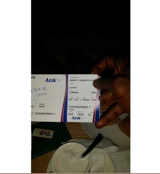 Terry G's flight ticket