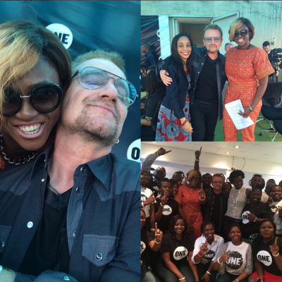 Waje and Bono in Lagos