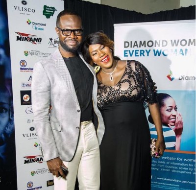 Stephanie Okereke and hubby, Linus Idahosa at the premiere of Dry in Lagos. Photo: Filed