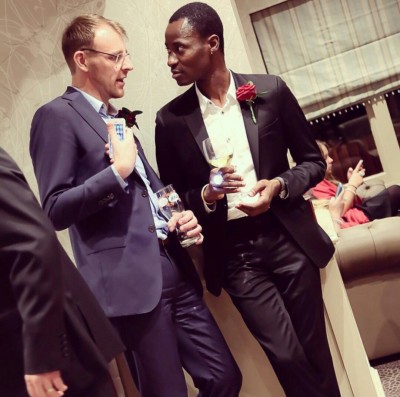 Bisi and his white boyfriend are engaged and will be marrying next year. Photo: Gist Partner