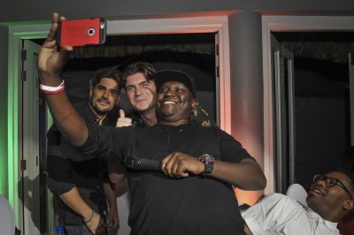 Salvador strikes a pose with D.J Cotrona and Zane Holtz