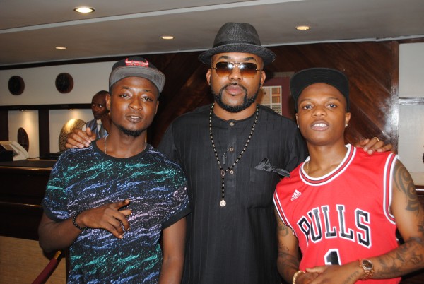 (Shaydee, Banky W and Wizkid at the #Fortyfied concert. Photo: NET)