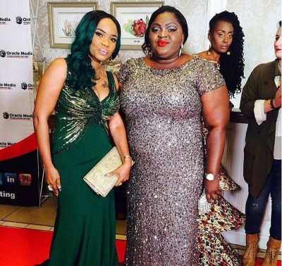 Iyabo Ojo and Eniola Badmus looking stunning at AMAA 2015. Photo: AMAA