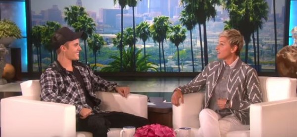Justin Bieber and Ellen DeGeneres