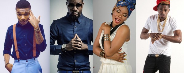 Wizkid, Sarkodie, Yemi Alade, DIamond Platnumz