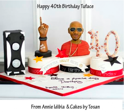 (2face Idibia's 40th birthday cake. Photo: Filed)