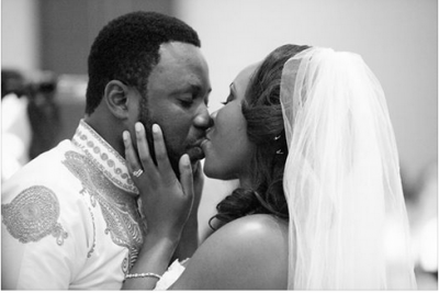 (Mike Aremu celebrates 4th wedding anniversary with Omolara. Photo: Facebook)