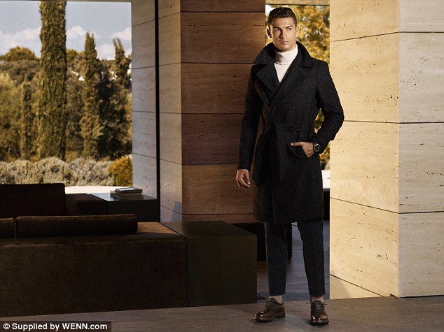 The shots show Ronaldo at his most stylish modelling pieces from the new collection