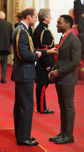 Chiwetel Ejiofor receives CBE from Prince William