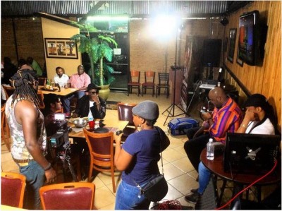 Jim Iyke on set of American Driver. Photo: Instagram