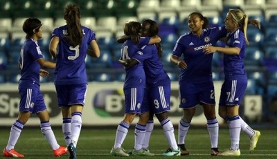 Chelsea celebrates win after emerging English chapions. Photo: Chelsea Ladies FC