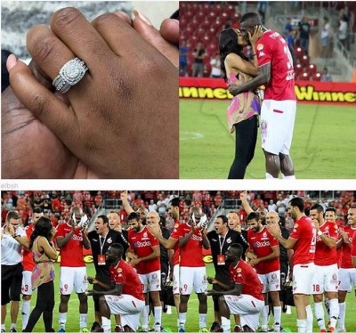 John Ogu proposes to girlfriend after club victory. Photo: John Ogu/Twitter