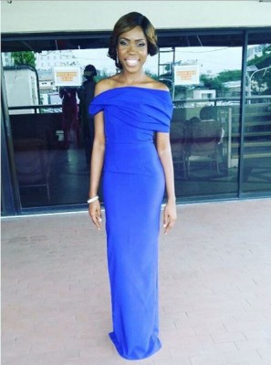 Lala rocks blue dress for a wedding. Photo: Instagram