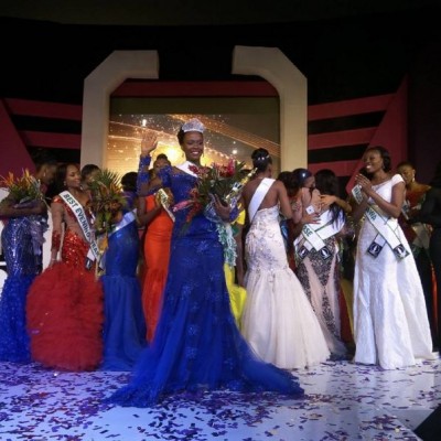An excited Unoaku Nnadi after being crowned MBGN2015. Photo: Silverbird MBGN