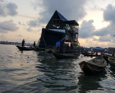The Makoko floating school where the screening was held. Photo: NET