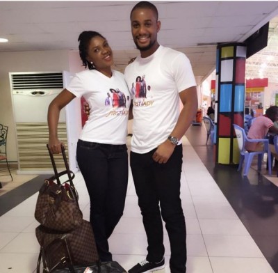 Omoni Oboli and Alexx Ekubo during their nationwide cinema tour with 'The First Lady'