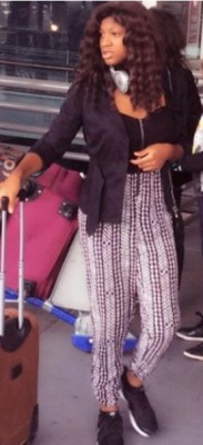 Omotola and 1st child.