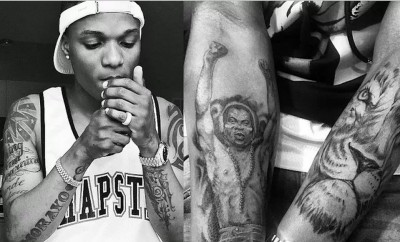 Wizkid Fela tattoo