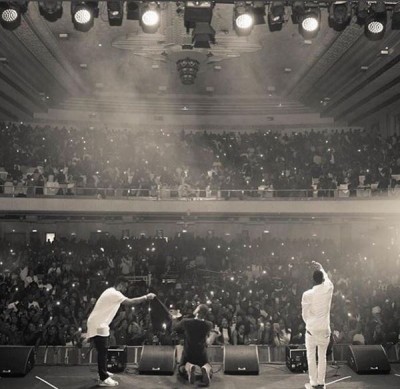 It was a massive turn up of music lovers as YBNL acts and Phyno shut down London. Photo: Olamide/Instagram