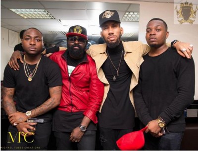 Davido joins Olamide and Phyno at YBNL's UK concert. Photo: Michael Tubes Creations