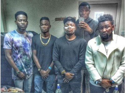 YBNL allstars with hypeman Dotun at the YBNL UK concert. Photo: Michael Tubes Creations