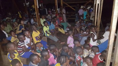 Makoko dwellers at the movie screening.