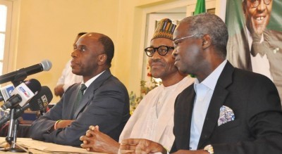 Rotimi Amaechi and Babatunde Fashola make the list of ministers as nominated by President Buhari. Photo: Gong News