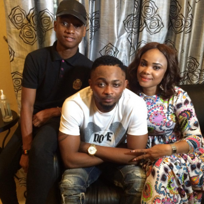 (Sean Tizzle and Iyabo Ojo on set of 'Astray')