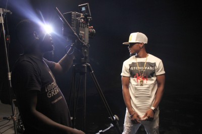 Brain on set of his new music video.