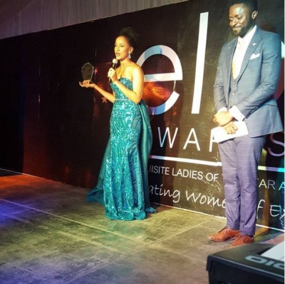 Adesua Etomi wins Best Actress at ELOY 2015. Photo: Adesua Etomi/Instagram