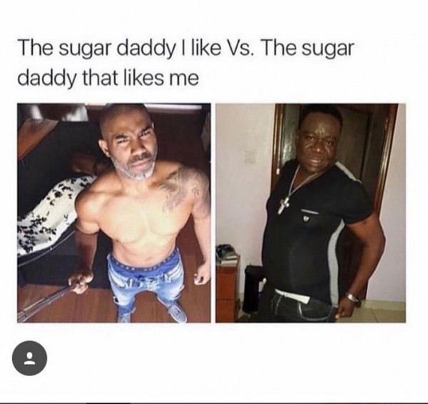 Amber Rose posted this photo collage which shows a well-built man whom she regarded as the sugar daddy she likes while the other part showed an obese looking Mr Ibu