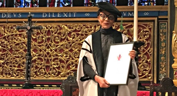 Funmi Iyanda has been made a Fellow of University of Cumbria, UK. Photo: QED.