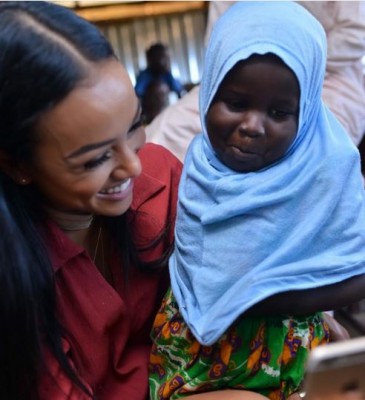 Karrueche paid a visit to an IDP camp in Abuja while in Nigeria on a working visit. Photo: George Okoro