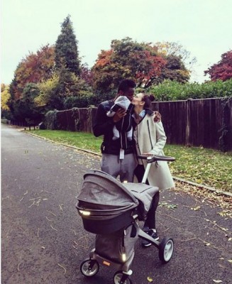 Doting Papa! Mikel Obii shows off his family. Photo: Olga/Instagram