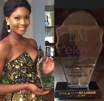 Osas Ighodaro is the Brand Ambassador of the Year. Photo: Official Osas/Instagram