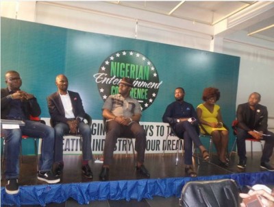 Tosin Martins speaks on ills bedeviling the music industry alongside other panelists. Photo: NET